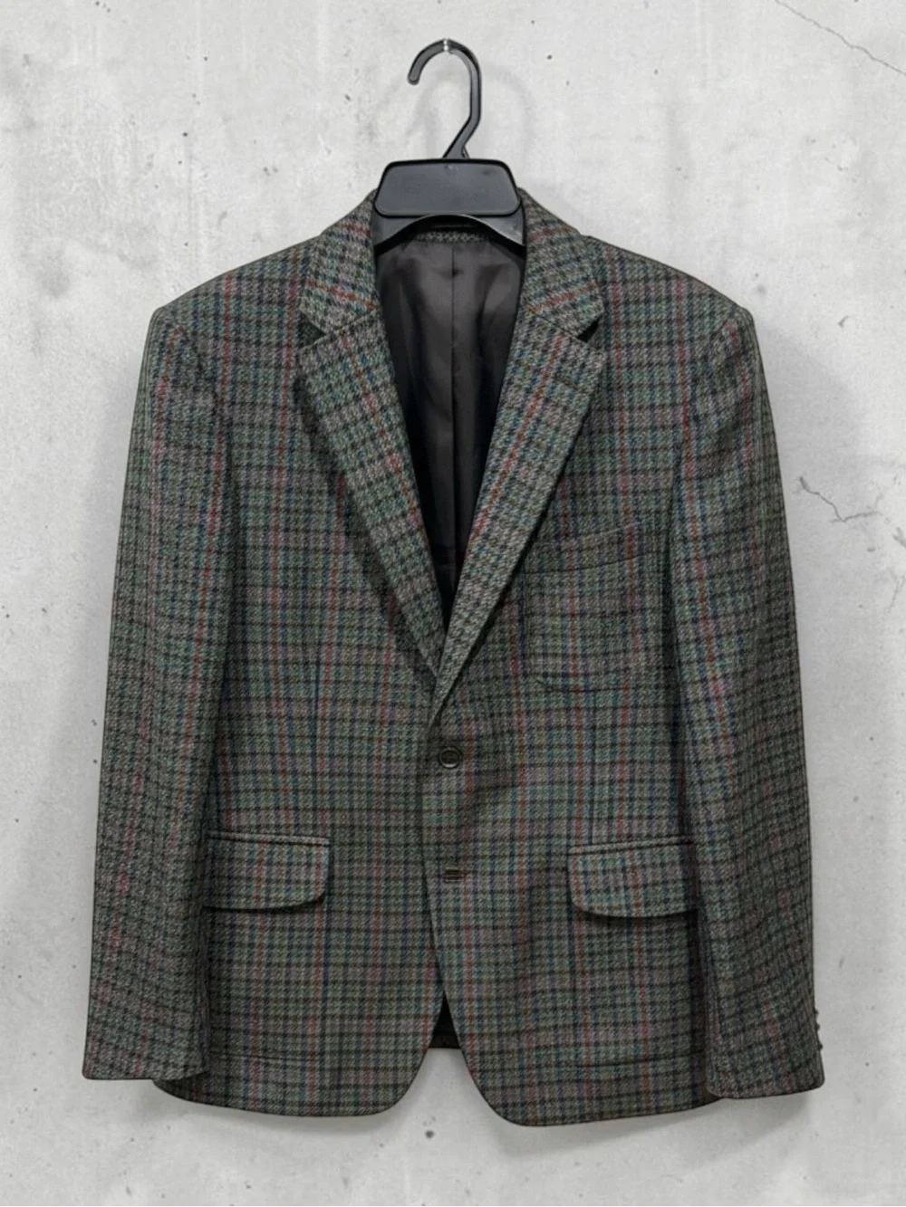 Q by Flynt Rigby houndstooth lightweight wool sport coat with elbow patches 42R